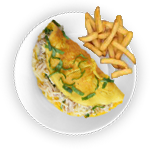 Cheese Omelette & Chips 