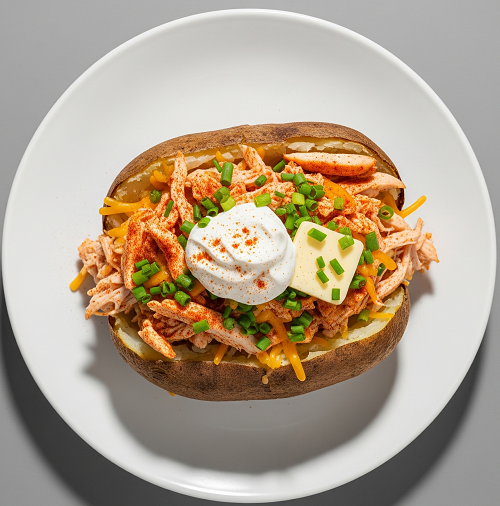 Baked Potatoes With Spicy Chicken 