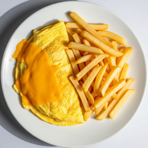 Cheese Omelette & Chips 
